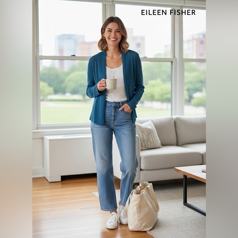 Eileen Fisher Women’s Open Front Cardigan Sweater M/M